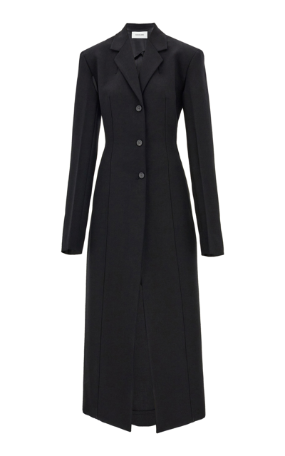 Shop Ferragamo Wool Coat Dress In Black