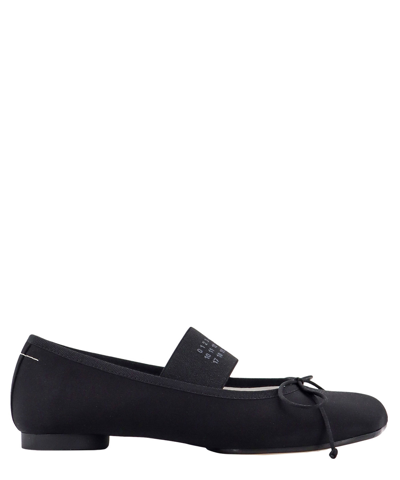 Mm6 Maison Margiela Smooth Leather Anatomical Ballerina In Black