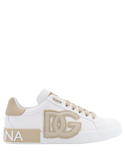 Shop Dolce & Gabbana Portofino Sneakers In Beige