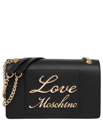 Shop Love Moschino Lovely Love Shoulder Bag In Black