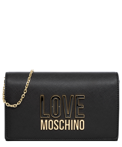 Shop Love Moschino Jelly Logo Crossbody Bag In Black