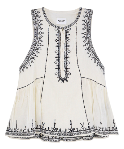 Shop Isabel Marant Étoile Pago Top In White