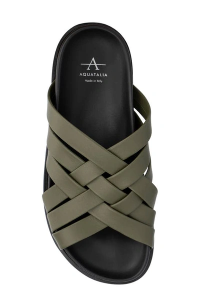 Shop Aquatalia Iselda Crisscross Slide Sandal In Military