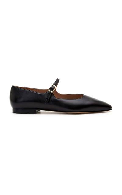 Shop Flattered Camila Leather Mary Jane Flats In Black