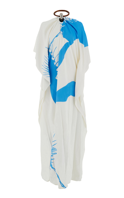 Shop Ferragamo Stretch-satin Dress In Off-white