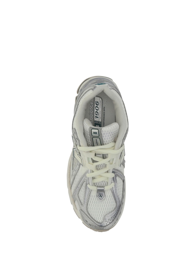 Shop New Balance Lifestyle Sneakers In Silver Metallic/off White