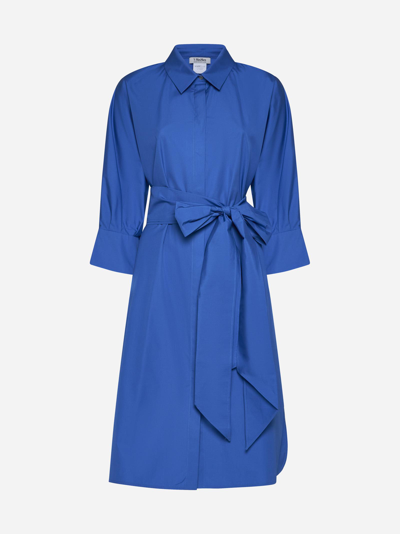 Shop 's Max Mara Tabata Cotton Shirt Dress In Bluette