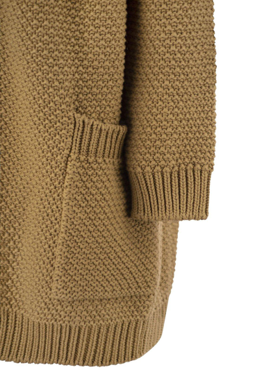 Shop Max Mara Open-front Knit Cardigan In Cuoio