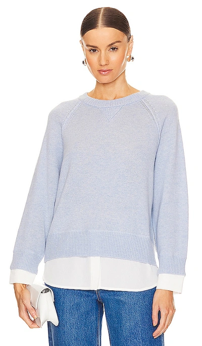 Shop Brochu Walker Knit Sweatshirt Looker In Skye Blue Melange