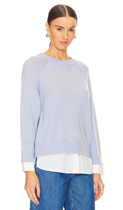 Shop Brochu Walker Knit Sweatshirt Looker In Skye Blue Melange