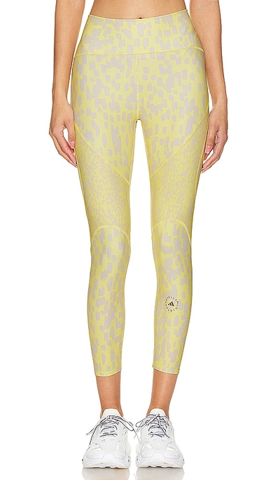 Shop Adidas By Stella Mccartney True Purpose Optime Training 7/8 Leggings In Blush Yellow & Chalk Pearl