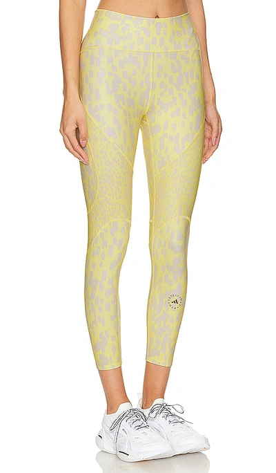 Shop Adidas By Stella Mccartney True Purpose Optime Training 7/8 Leggings In Blush Yellow & Chalk Pearl