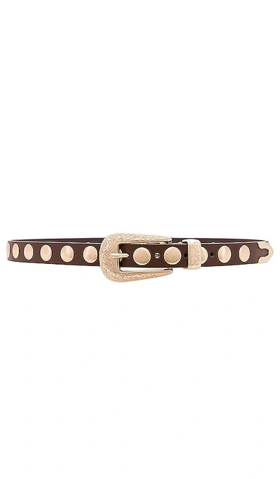 Petit Moments Phoenix Belt With Disc Studs In 棕色&金黄