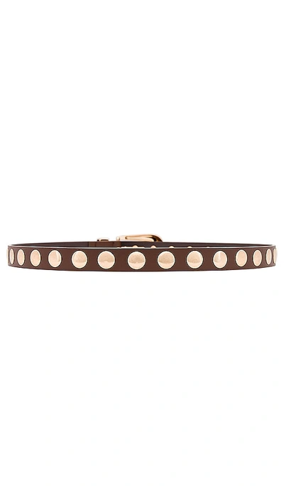 Petit Moments Phoenix Belt With Disc Studs In 棕色&金黄