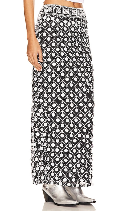 Shop Majorelle Cirie Embellished Maxi Skirt In Black And White