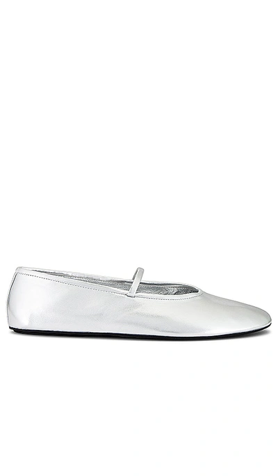 Jeffrey Campbell Dancerina Womens Faux Leather Slip On Ballet Flats In 银色