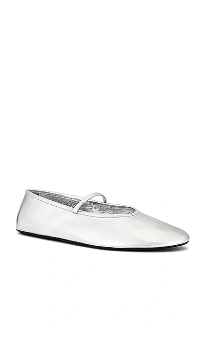 Jeffrey Campbell Dancerina Womens Faux Leather Slip On Ballet Flats In 银色