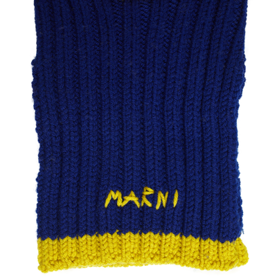 Shop Marni Navy Ear Balaclava In Navy Blue