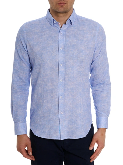 Shop Robert Graham Reid Long Sleeve Button Down Shirt In Light Blue