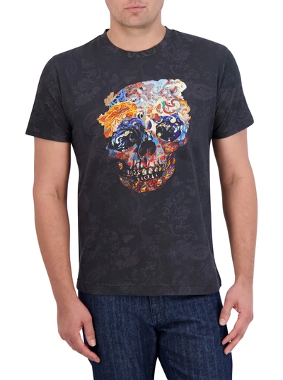 Shop Robert Graham Skull Scrolls T-shirt In Black