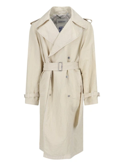 Burberry Long Trench In White