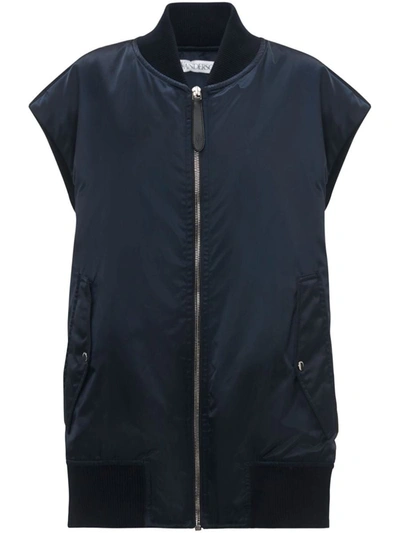 Shop Jw Anderson J.w. Anderson Sleeveless Bomber Jacket In Navy