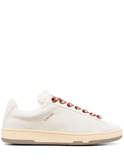 Shop Lanvin Lite Curb Leather Sneakers In White