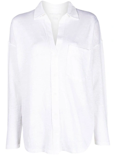 Shop Majestic Filatures Linen Shirt In White