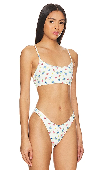 Frankies Bikinis Bay View Top In Water Blossom Print