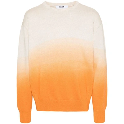 Shop Msgm Sweaters In Neutrals/orange