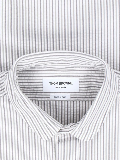 Shop Thom Browne Shirts In Silver