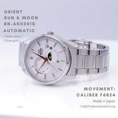 Pre-owned Orient Automatic Watch Sun&moon Mechanical Made In Japan Automatic Rn-ak0301s