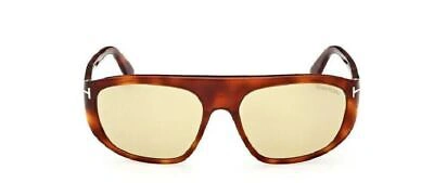 Pre-owned Tom Ford Ft1002-53e-58 Blonde Havana Sunglasses In Brown