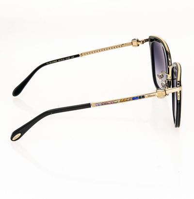 Pre-owned Chopard Black Gold Rainbow Crystal Jewel Sch286s Oversized Sunglasses 286 Women