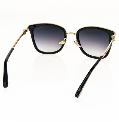 Pre-owned Chopard Black Gold Rainbow Crystal Jewel Sch286s Oversized Sunglasses 286 Women
