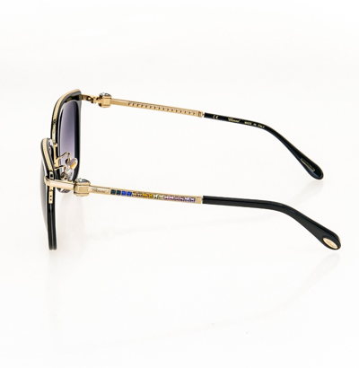 Pre-owned Chopard Black Gold Rainbow Crystal Jewel Sch286s Oversized Sunglasses 286 Women