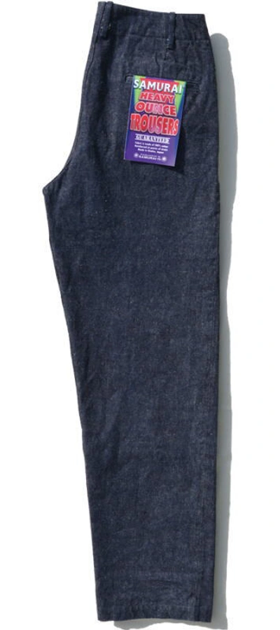 Pre-owned Samurai Jeans Sj48dp 15oz One-washed Selvedge Denim Heavy Chino Wide Trousers In Blue