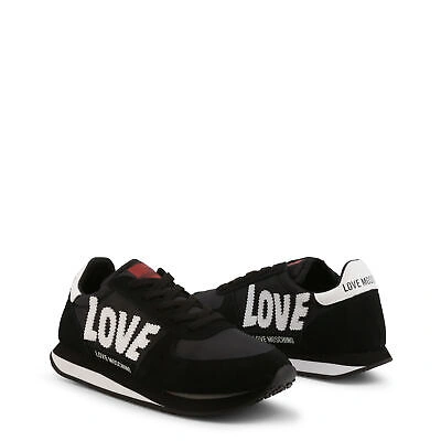 Pre-owned Moschino Sneakers Love  Ja15322g1ein2 Women Black 125607 Shoes Original - Outlet