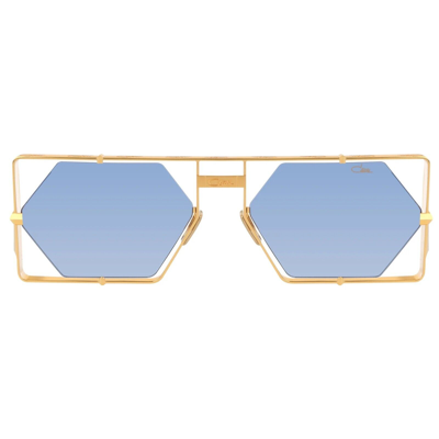 Pre-owned Cazal Limited Edition 004 Tortiose/gold Gradient Blue Lens Geometric Sunglasses