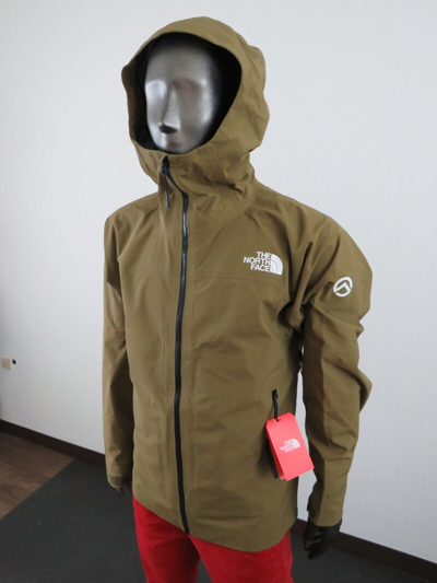 Pre-owned The North Face Summit Series Chamlang Shell Waterproof Hooded Jacket $450 Olive In Military Olive Green / Tnf White Logo