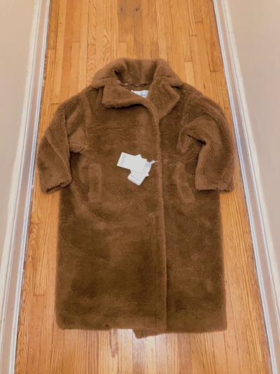 Pre-owned Max Mara Teddy Bear Icon Coat In Tobacco Size S Orig. $4390 In Brown