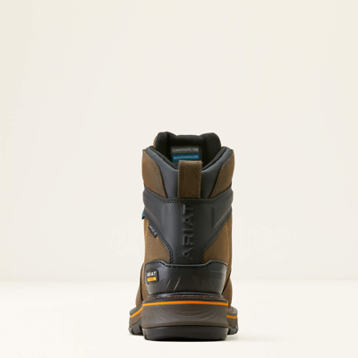 Pre-owned Ariat Men's  10048060 Stump Jumper 6" Boa Waterproof Composite Toe Work Boot In Brown