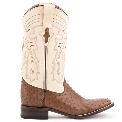 Pre-owned Ferrini Men's Colt Full Quill Ostrich S-toe Kango Boots (1019307) In Kango Tabac