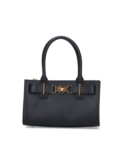 Shop Versace 'medusa '95' Shopper Handbag In Black  