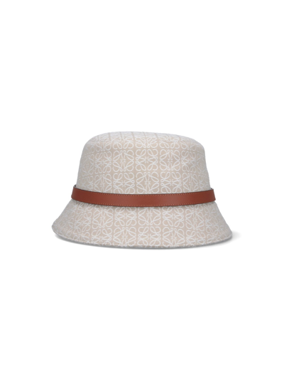 Shop Loewe Anagram Bucket Hat In Cream
