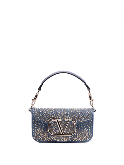 Shop Valentino `locò` Small Shoulder Bag In Blue