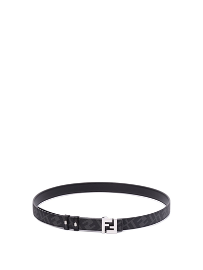 Shop Fendi `ff` Reversible Belt In Black  