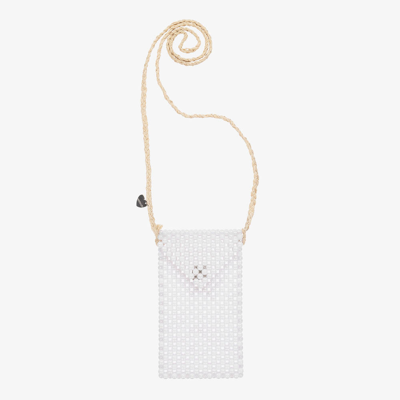 Shop Monnalisa Girls White Faux Pearl Bag (19cm)