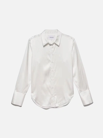 Frame The Standard Silk Button-front Shirt In Off White