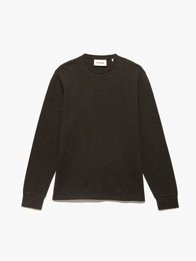 Frame Duo Fold Crewneck Sweater In Heather Espresso